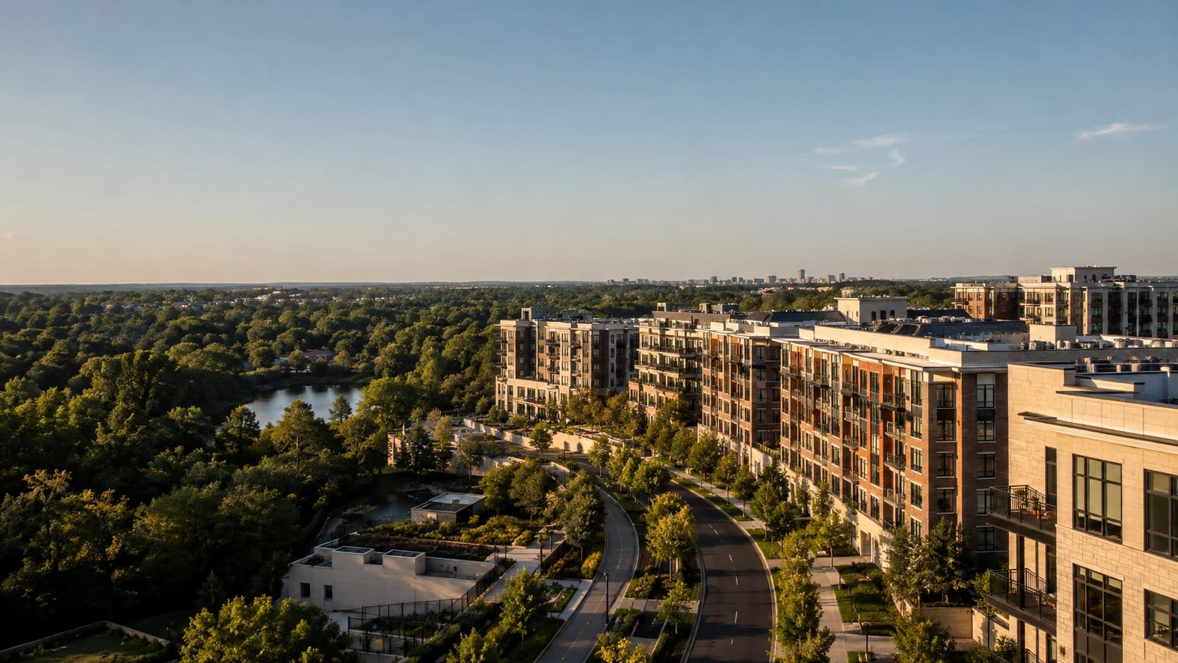 Aerial view of a multifamily community